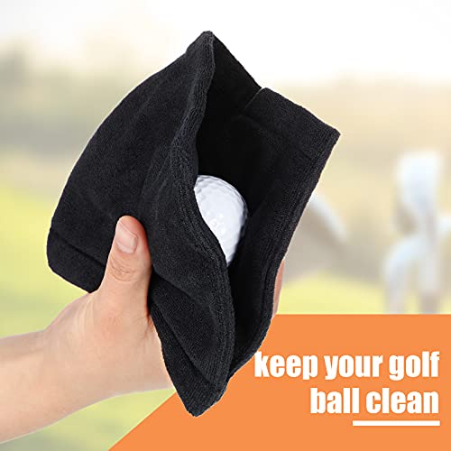 Golf Ball Towel 5.5 X 5.5 Inch Black Golf Wet And Dry Golf Towel Pocket Golf Towel With Clip Ball Towel Golf Ball Towel For Golf Course Exercise Towel (3 Pieces) #TOP2