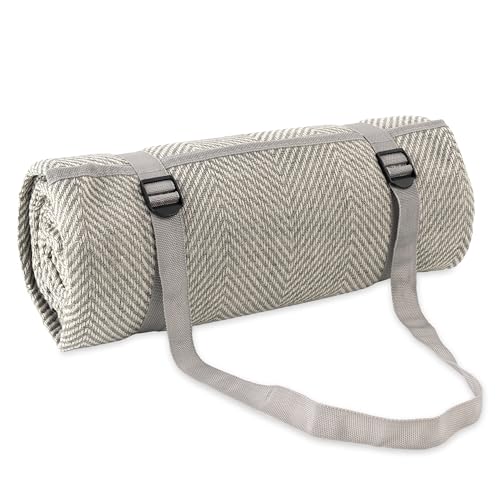 Paco Home Picknickdecke Outdoor wasserdicht - Faltbar & leicht, Sand- & schmutzabweisend - Stranddecke Camping Garten Festival Decke, Farbe:Grau, Größe:200x200cm