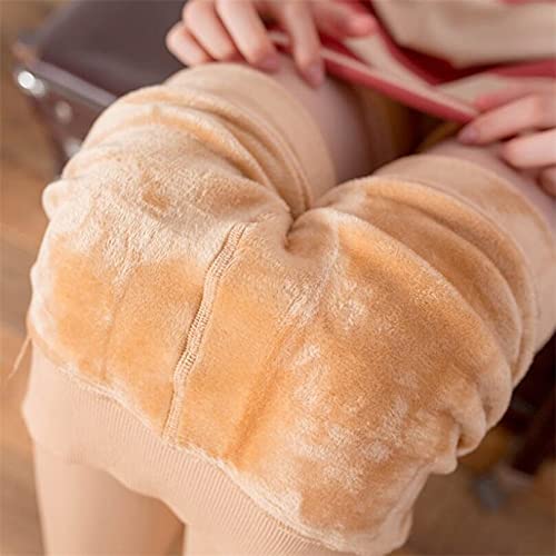 Leggings de mujer gris pantalones elásticos de invierno con terciopelo grueso 6