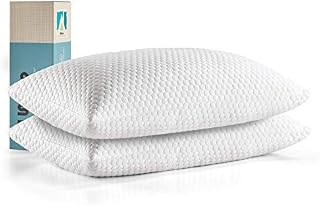 lunaoo Premium Shredded Memory Foam Pillows (2 Pack) for Sleeping with Bamboo Washable