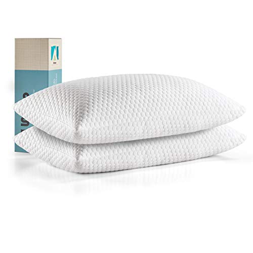 lunaoo Premium Shredded Memory Foam Pillows (2 Pack) for Sleeping with Bamboo Washable