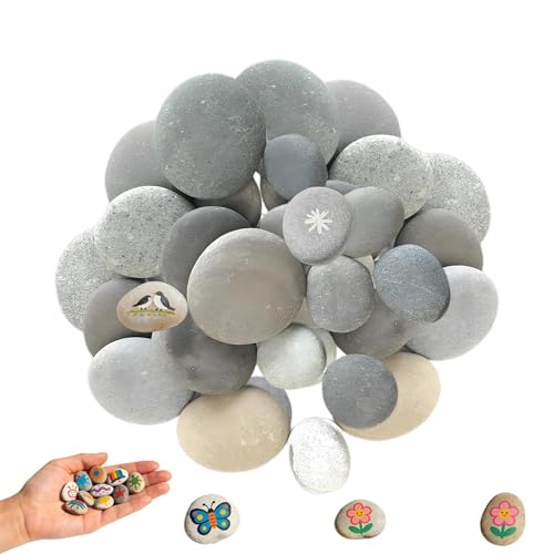 60 PCS Pebbles For Painting Rocks 1-3 Cm Stones for Paintings Smooth Pebbles For Painting for DIY Arts And Crafts Paint Project Activity Decoration.