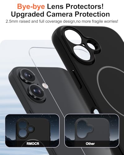 Image of Magnetic for iPhone 17 Case,Shockproof Matte Cover,Black Matte | with Screen Protector,Compatible with MagSafe,Military Grade Drop Protection,Full Camera Protection,Non-Slip Design Case