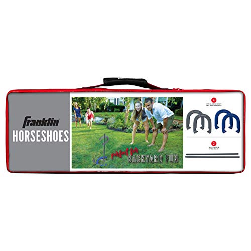 Image of Franklin Sports Horseshoes Sets - Game Sets for Adults + Kids - Includes (4) Horseshoes and (2) Ground Stakes