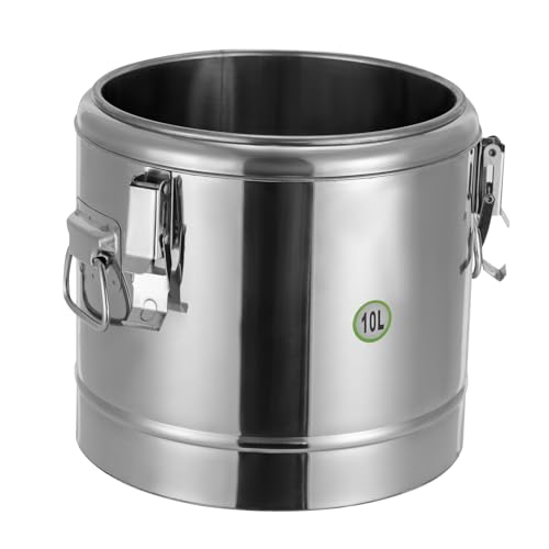 Cubo de alimentos aislado, transportador térmico de sopa de acero inoxidable, contenedor de 10 L para picnic al aire libre y viajes