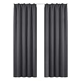 FANTASTISCHES MATERIAL & SCHICKES DESIGN-Deconovo Verdunkelungsvorhänge bestehen aus 100 Prozent hochwertigem Polyester. Gewebedichte: 75 D x 300 D, Gewicht: 230g/m2, Fadenzahl: 139. Sie sind weich, drapiert, elegant und fühlen sich sehr glatt an. Sie sehen gut an Ihren Fenstern aus und dekorieren Ihr Zuhause perfekt. Die Gardine hat ein einfaches Design und bequem Tastempfindung. Die Vorhänge mit reichen Farben können Ihren Raum passen und bringen freundlichen und schönen Umwelt.