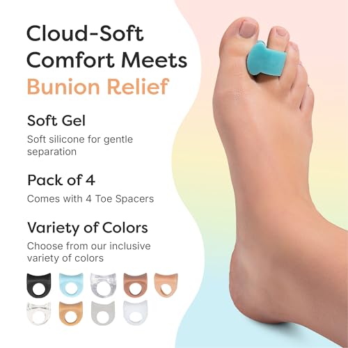 image for ZenToes Gel Toe Separators for Overlapping Toes, Bunions, Big Toe Alig