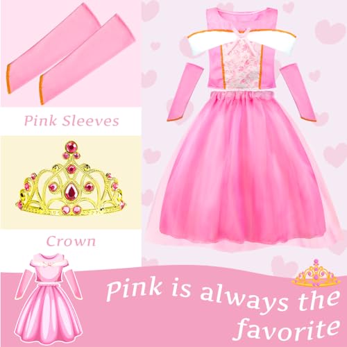 MELAND Princess Costumes for Girls 4 Sets of Princess Dress up for Girls Fancy Role Play Toys for 3 to 8 Year Old Girl Birthday Gifts - Image 3