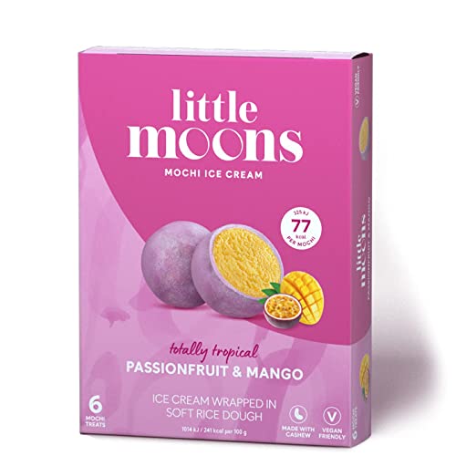 Little Moons Mochi Ice Cream Tropical Passionfruit and Mango 6 x 32g (Frozen)