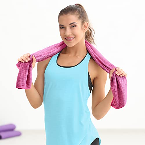 Cooling Towels - 4 Pack Cooling Towel(40"X12"), Cooling Towels For Neck And Face, Microfiber Soft Breathable Cooling Towel For Hot Weather, Athletes, Gym, Yoga, Fitness, Workout & More Activities #TOP1
