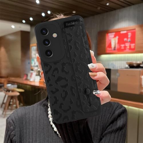 Image of Compatible with Samsung Galaxy S24 Case with Strap Wrist Black