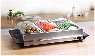 Faboer NEW ELECTRIC 3 PAN STAINLESS STEEL FOOD BUFFET SERVER WARMING TRAY HOT PLATE 300W