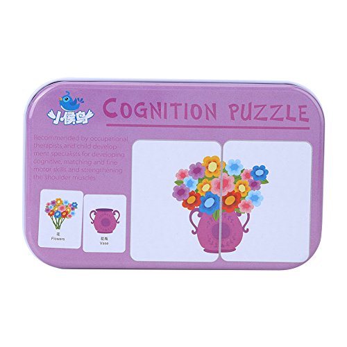 Preisvergleich Produktbild Lernkarten Fahrzeug / Tier / Obst / Lebende Güter Matching Lernspiel Pädagogisches Spielzeug mit Eisen Aufbewahrungsbox für Babys und Kleinkinder(#4)