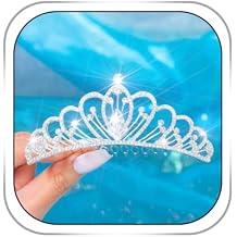 Foyte Mini Tiaras and Crowns with Hair Comb Shiny Crystal Tiara Rhinestone Princess Crown Combs for Women Birthday Party Prom