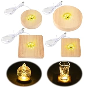 Aubess LED Holzsockel Set 4 Stück