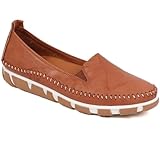 Pavers Slip-On Leather Pumps - Tan Size 5