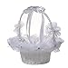 Big Bow Kwiat Kosz Materiały Ślubne Pearl Rhinestone Kosz Kwiat Dziewczyna Wedding Bride Portable Kwiat Kosz Wrzuć płatki (Color : As Picture)