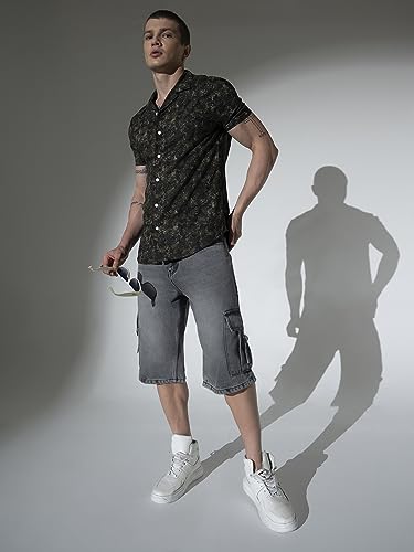 Image of Hubberholme Men's Rayon Relaxed Fit Printed Half Sleeve Resort Shirt