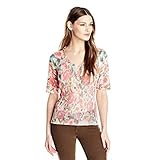Colour Works Women's Short Sleeve Printed Pullover Sweater, Sample, Medium