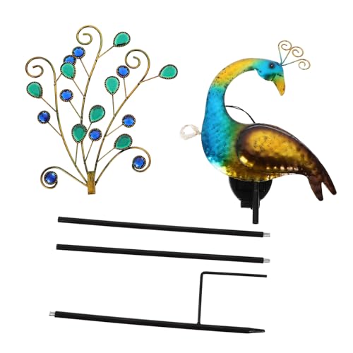 OFFSCH Solar-Powered Peacock Landscape Lamp Waterproof Led Garden Yard Light Decorative Night Light Easy Install Ground Insert Lamp