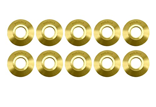 Poolzilla Pool Safety Cover Brass Beauty Collar Disc Rings - 10 Pack - Universal Fit #TOP7