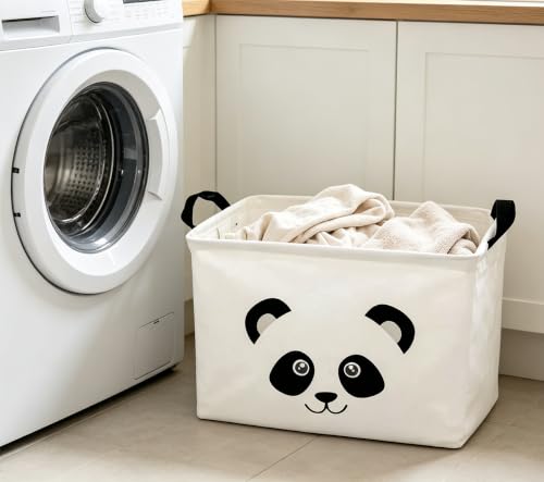Image of Rectangle Panda Storage Basket, Collapsible Storage Box,Gift Basket,Room Decor(PANDA)