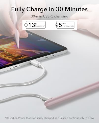 Image of ESR for Apple Stylus Pen with Tilt Sensitivity, iPad Pencil for Apple iPad 10 /9 /8 /7 /6, iPad Pro 11, iPad Pro 12.9, iPad mini 6 /5, and iPad Air 5 /4 /3, Palm Rejection, Magnetic Attachment, Pink