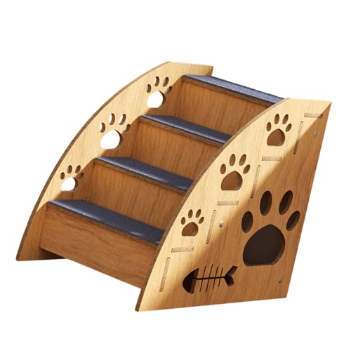 安全な登山のためのカーペット表面のある木製のペットの階段は、小さなシニアの木製の階段のためにベッドソファの車に簡単に手を伸ばすのに最適です