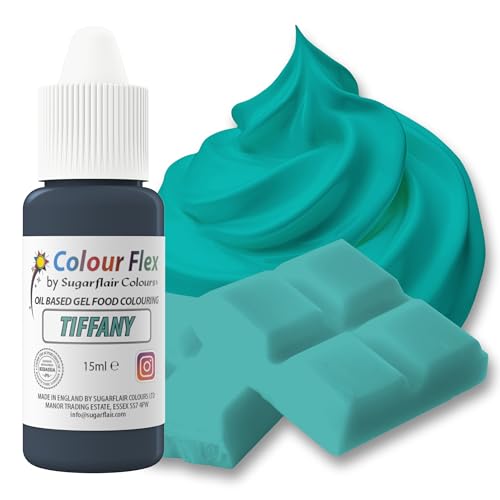 Sugarflair Colourflex Tiffany, Colorante Alimentario a Base de Aceite, Colorante para Crema de Mantequilla, Ganache, Chocolate, Pasta de Modelar, Pasta de Azúcar y Crema - 15 ml