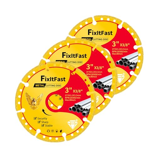 FIXLTFAST 3" Diamond Cutting Wheel Metal Cut Off Disc for Angle Grinder