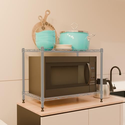 Image of 2-Shelves Heavy Duty Steel Storage Rack | Multipurpose Shelving Unit for Kitchen, Home & Utility