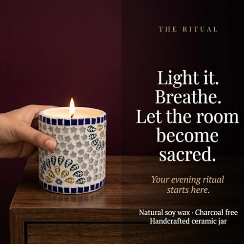 Image of Vanilla Scented Candle | Glass Jar | Flame of Warmth | 100% Soy Wax | No Paraffin | Eco Wick | 200g | 40Hr Burn | Comforting Sacred Home Fragrance| Spa, Meditation and Gift for All Occasion