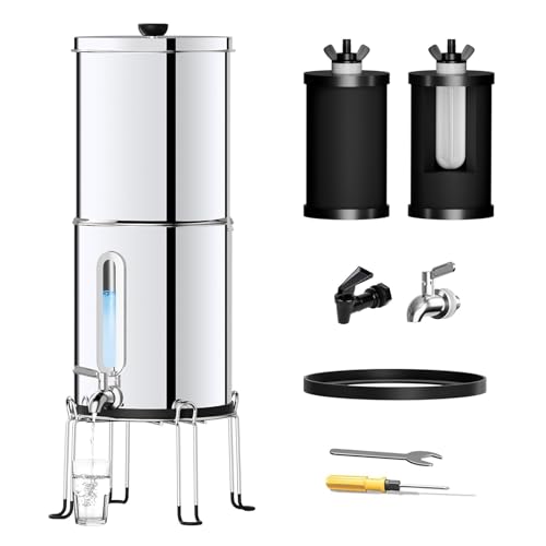 Joypur Système de filtration d'eau à gravité de 5.6L gallon avec indicateur de niveau d'eau pour un usage domestique en camping-car avec certification EU...