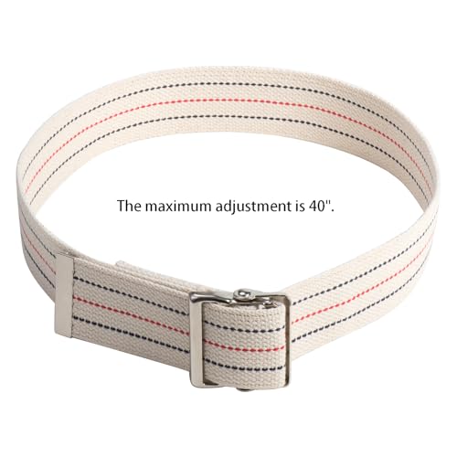COW&COW Transfer and Gait Belt with Metal Buckle - Transfer Walking and Standing Assist Aid for Caregiver Nurse Therapist 2 inches (Beige with Stripes, 40") - Thumbnail 6