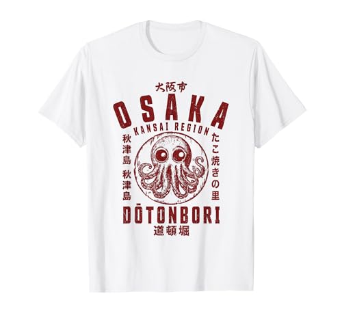 Osaka Japón Takoyaki Dotonbori Octopus Gráfico Japonés Camiseta