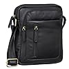 STILORD 'Jamie' Sac en Cuir pour Homme - Parfait pour Voyages & Quotidien - Petit Sac Messenger Vintage pour iPad 9,7 Pouces - Sac à Bandoulière Moderne pour Hommes, Couleur:Noir #2