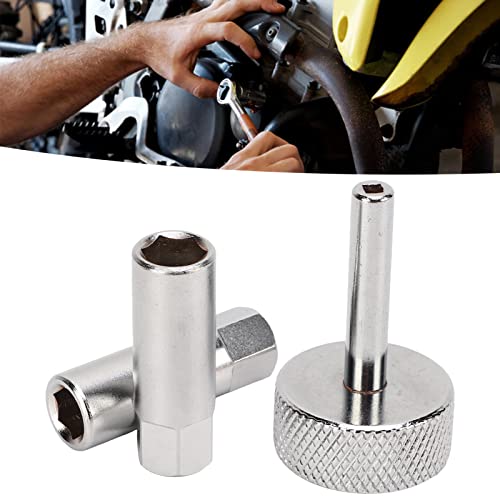 Image of 3 Pcs Tappet Valve Adjustment Tool Set 8 9 Mm Locknut Sockets & 3Mm Drive For Motorcycles Atvs