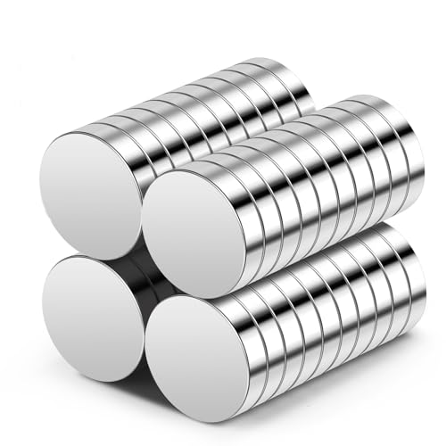 LOVIMAG Strong Neodymium Disc Magnets, Rare Earth Magnet with Double-Sided Adhesive for Fridge, DIY, Building, Scientific, Craft, and Office Magnets - 0.63 inch x 0.14 inch, Pack of 40