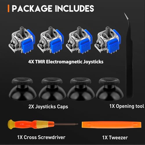 TOMSIN TMR Electromagnetic Joysticks Replacement for Playstation 5 Controller, 4 Pack Anti-Drift magnetic Resistance Stick repair kit for PS5 Controller(Blue) by TOMSIN - Image 8