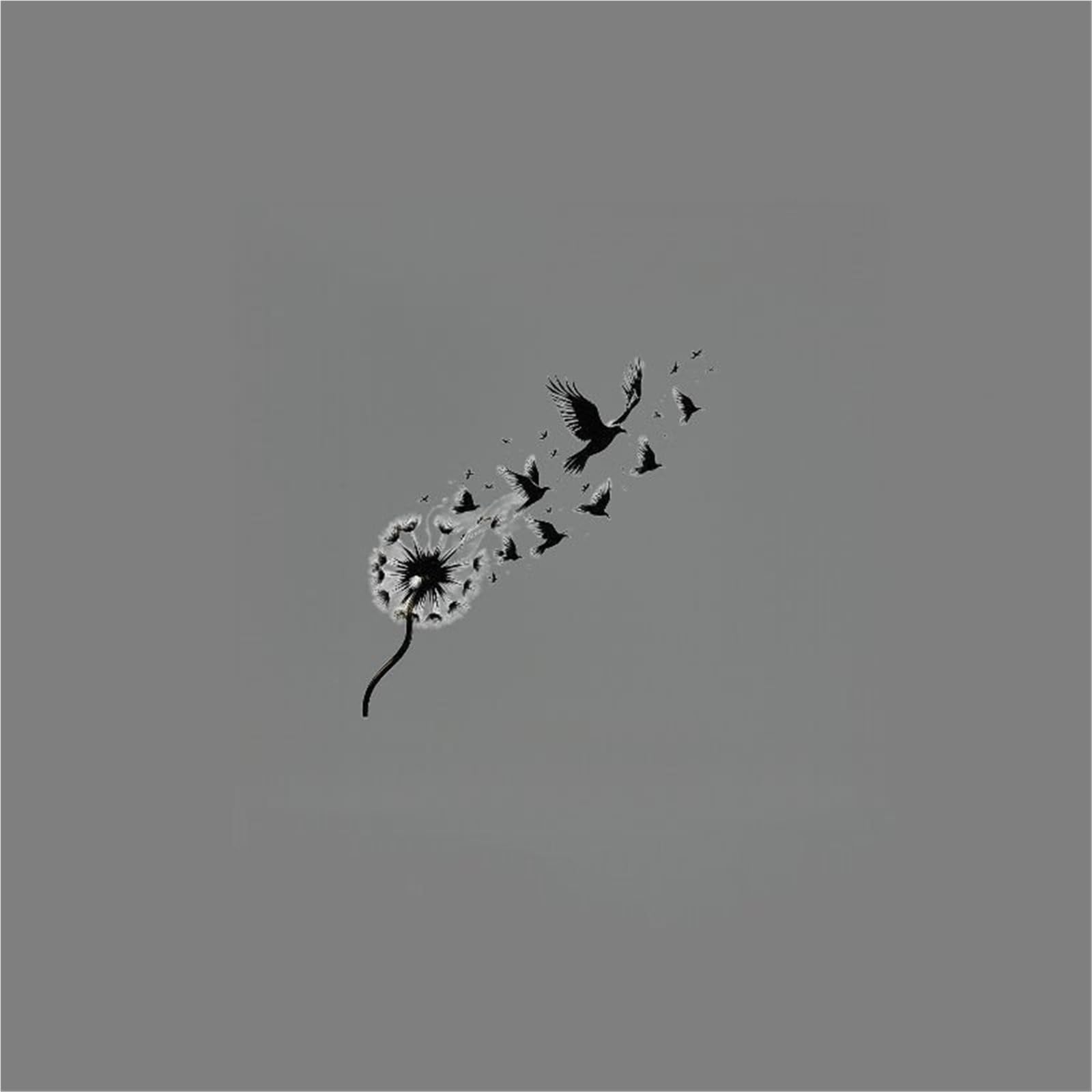 FGLFPXI 1Pc Dandelion Flying Birds Sticker, Wind-Blown Seeds Design Waterproof Decal for Motorcycle Car Window Body