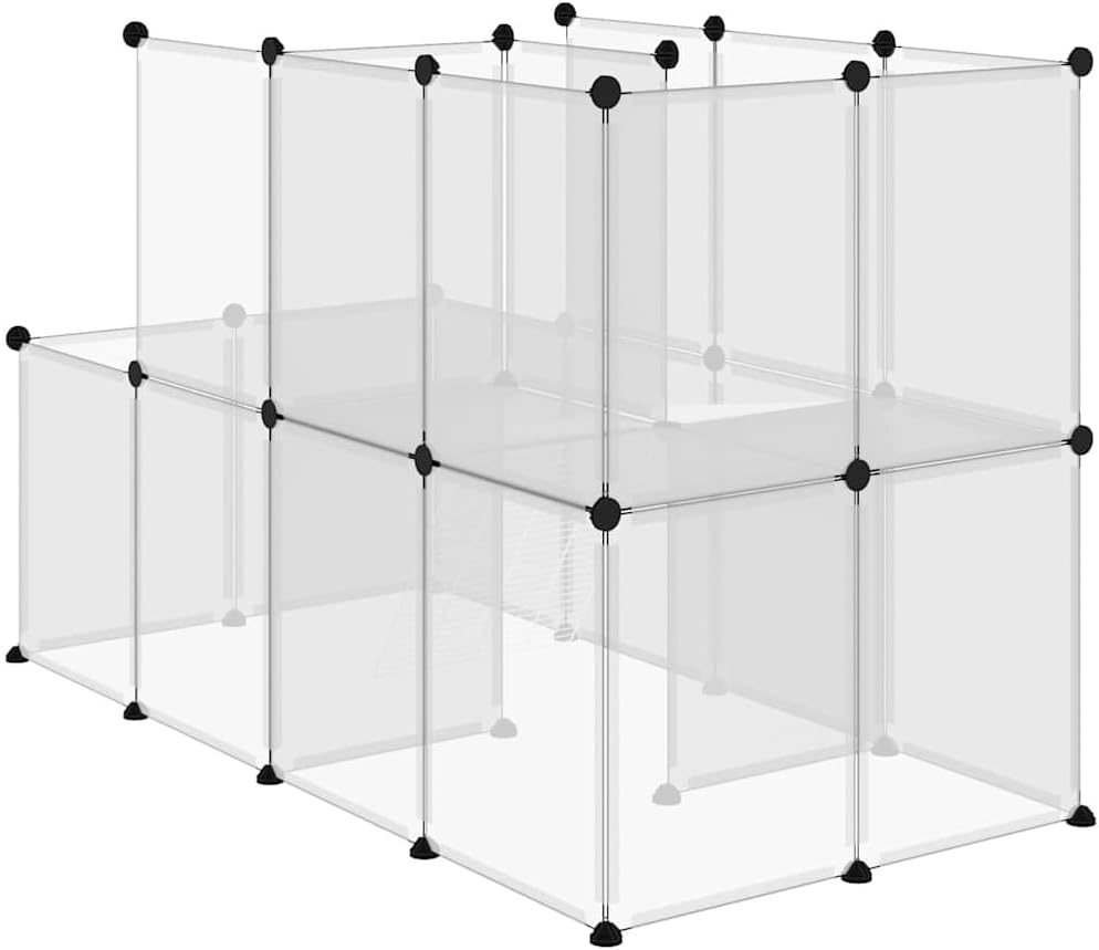 Modular Animal Playpen for Rabbits Guinea Pigs Hamsters, Large Transparent Indoor Outdoor Pet Cage with Sturdy Steel Frame, Customizable Enclosure 56 x 29.1 x 36.6 Inches