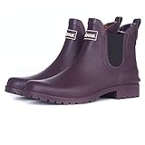 Barbour Womens Wilton Rubber Rain Walking Fashion Short Wellingtons - Eggplant - 10
