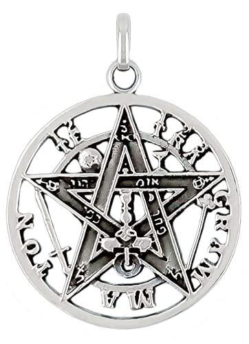 Pendentif en argent sterling 925 médaille tétragramme pour collier femme