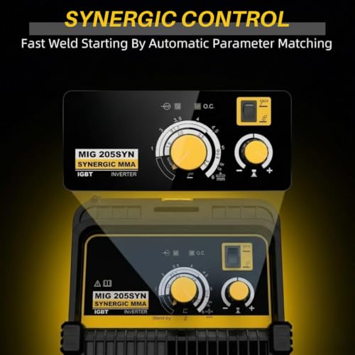 Image of Rilon 205 SYN MIG Welding Machine - Compact, Portable, Synergic Control, Gasless MIG Welder with Intelligent Protection for Home and Professional Use