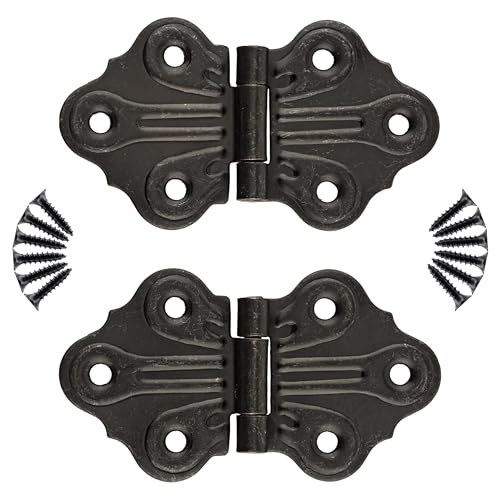 Oil Rubbed Bronze Butterfly Hinges - 2-7/8" x 1-11/16" - Pack of 2 - Decorative Surface Mount Hinges for Cabinet Doors, Cupboards and Boxes - UA-264-HOB (1)