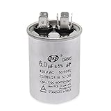 6 uf MFD 370 or 440 Volt Fan Motor Run Oval Capacitor for AC Motor Run or Fan Start and Cool or Heat Pump Air Conditione Conditioner (6UF)