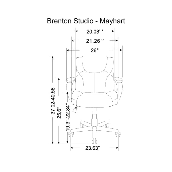 Brenton studio mayhart vinyl mid back chair brownblack  urban country home decor