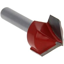 Utoolmart V-Groove Router Bit, 90 Degree 3/4 Inch Cutting Diameter with 1/4 Inch Shank, Carbide Tipped V Grooving Bit Woodworking Chamfer Bevel Cutte, for Carving Woodworking Tool, 1pcs