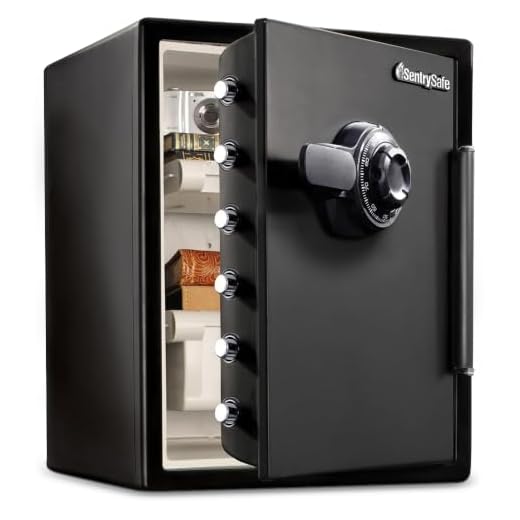 SentrySafe SFW205CWB Fireproof Waterproof Safe with Dial Combination, 2.05 Cubic Feet, Black