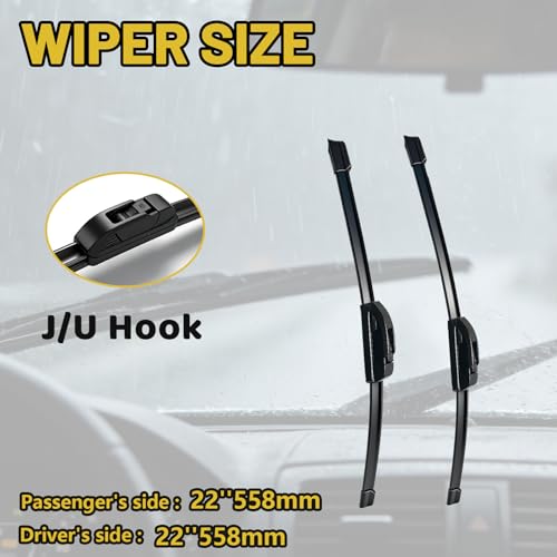 Windshield Wipers 22 and 22 Inch Replacement For Ford F‑150 2009‑2023 Chevrolet Silverado 2019‑2023 Chevrolet Tahoe 2015‑2020 Suburban 2009‑2020 Wiper Blades — view 2